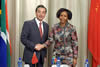 Minister Maite Nkoana-Mashabane with Mr Wang Yi, Minister of Foreign Affairs of the People’s Republic of China, Pretoria, South Africa, 14 April 2015.