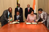 Agreement on the establishment of a Joint Commission in the area of Cooperation between South Africa and Côte d’Ivoire, by Minister Maite Nkoana-Mashabane and Foreign Minister Charles Kofi Diby. President Jacob Zuma and President Alassane Ouattara witness the signing, Johannesburg, South Africa, 4 December 2015.