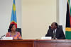 Minister Maite Nkoana-Mashabane with her Congolese counterpart, Foreign Minister Raymond Tshibanda N'Tungamulongo, at the Ninth Ministerial Session of the Bi-National Commission (BNC) between South Africa and the DRC, Kinshasa, Democratic Republic of Congo, 15 Octoer 2015.