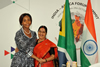 Minister Maite Nkoana-Mashabane meets with the External Affairs Minister of India, Minister Sushma Swaraj, for a Bilateral Meeting held on the sidelines of the Third India - Africa Forum Summit (IAFS-III), New Delhi, India, 27 October 2015.