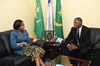 Minister Maite Nkoana-Mashabane has a courtesy meeting with the President of the Union for the Republic Party (Ruling party), Mr Mouhamed Ould Maham, Nouakchott, Mauritania, 24 August 2015.