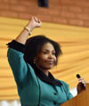 Minister Maite Nkoana-Mashabane delivers a keynote address on the occasion of marking the 2015 International Women’s Day to honour struggle heroine Charlotte Maxeke, Wilberforce Community FET College, Evaton, South Africa, 8 March 2015.