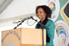 Minister Maite Nkoana-Mashabane at the Maxeke Secondary School, Evaton West, South Africa, 8 March 2015.