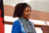 Minister Maite Nkoana-Mashabane delivers a keynote speech at the Graduation Ceremony of Women from the SADC Secretariat and Member States who participated in a Capacity Building Programme on “Mediation, Negotiations & Constitution Drafting” offered by the Department of International Relations and Cooperation, Pretoria, South Africa, 13 March 2015.