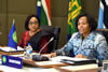 Minister Maite Nkoana-Mashabane with the SADC Executive Secretary, Dr Stergomena Lawrence Tax, at the commencement of the Ministerial Double Troika Meeting, Pretoria, South Africa, 3 July 2015.