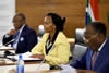 Minister Maite Nkoana-Mashabane with Minister of Foreign Affiairs, Mr Raymond Tshibanda from the Democratic Republic of Congo (right), and Foreign Minister, Mr Georges Rebelo Chicoti of Angola (left) during the opening of the Tripartite Mechanism on Dialogue and Cooperation between the Republic of South Africa, the Republic of Angola and the Democratic Republic of Congo, Pretoria, South Africa, 12 September 2015.