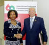 Minister Maite Nkoana-Mashabane meets with Foreign Minister Taieb Baccouche of Tunisia on the sidelines of the Asian African Conference, Jakarta, Indonesia, 23 April 2015.