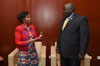 Minister Maite Nkoana-Mashabane and the Foreign Minister of Uganda, H E Oryem Henry Okello; sign a MOU on Language Exchange in a signing ceremony on the margins of the 24th Ordinary Session of the African Union (AU) Assembly, Addis Ababa, Ethiopia, 30 January 2015.