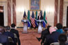 The US Secretary of State, Mr John Kerry, and Minister Maite Nkoana-Mashabane conduct a Press Briefing at the conclusion of the Fourth USA - SA Strategic Dialogue, Washington DC, USA, 16 September 2015.
