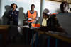 Minister Maite Nkoana-Mashabane as head of the SADC Election Observer Mission to Zambia, visits polling stations as voters cast their votes, Lusaka, Zambia, 20 January 2015.