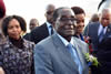 President Robert Mugabe and Mrs Grace Mugabe arrive at the Waterkloof Air Force Base. They are received by Minister Siyabonga Cwele and Minister Maite Nkoana-Mashabane, Pretoria, South Africa, 7 April 2015.
