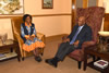 Minister Maite Nkoana-Mashabane pays a courtesy call on H E King Letsie III of Lesotho before the launch of the SADC Election Observer Mission (SEOM) in Maseru, Lesotho, 18 February 2015.