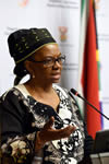 Deputy Minister Nomaindiya Mfeketo addresses the community members of Cape Town on 20 May 2015, ahead of the Budget Vote of the Department of International Relations and Cooperation to be held at Parliament on 21 May 2015, Cape Town, South Africa.