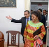 Deputy Minister Nomaindiya Mfeketo meets with the Foreign Secretary, Mr Shanker Das Bairagi, of Nepal. Seated far left is South African High Commissioner, Mr Geoff Diodge, accredited to Nepal and based in Sri Lanka; Kathmandu, Nepal, 21 August 2015.