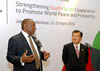 Deputy President Cyril Ramaphosa with Vice President Muhammad Jusuf Kalla of Indonesia during a Press Conference after their Bilateral Meeting, which took place on the sidelines of the Asian African Conference, Jakarta, Indonesia, 23 April 2015.