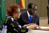 President Robert Mugabe chairs the SADC Extraordinary Double Troika Summit. Next to him is SADC Executive Secretary, Dr Stergomena Lawrence Tax, Pretoria, South Africa, 20 February 2015.