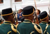 President Jacob Zuma receives the National Guard of Honour salute before entering Parliament, Cape Town, South Africa, 12 February 2015.