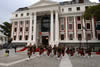 Pipe band walks into position before President Jacob Zuma arrives at Parliament for the State of the Nation Address, Cape Town, South Africa, 12 February 2015.