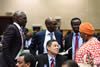 Deputy Minister Luwellyn Landers with the Minister of Defence and Military Veterans, Ms Nosiviwe Noluthando Mapisa-Nqakula, and the Minister of Home Affairs, Mr Malusi Gigaba, during the opening of the Eighteenth Meeting of the SADC Ministerial Committee of the Organ (MCO) on Politics, Defence and Security Cooperation, Maputo, Mozambique, 5 August 2016.