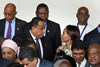 Minister Maite Nkoana-Mashabane, Foreign Minister Ibrahim Ghandour (left) of Sudan, and Foreign Minister Abdoulaye Diop (right) of Mali, Addis Ababa, Ethiopia, 27 January 2016.