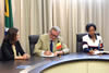 Minister Maite Nkoana-Mashabane together with the Belgian Ambassador to South Africa, Ambassador Hubert Cooreman, and Flanders Representative in South Africa, Dr Geraldine Reymenents, sign the Gainful Occupation of Spouses of Diplomatic and Consular Staff, Pretoria, South Africa, 14 January 2016.