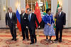 Group photograph: (left to right) The Foreign Minister of the Russian Federation, Mr Sergey Lavrov, the Foreign Minister of India, Mr MJ Akbar, the Foreign Minister of China, Mr Wang Yi, the Minister International Relations and Cooperation of South Africa, Ms Maite Nkoana-Mashabane, and the Foreign Minister of Brazil, Mr Jose Serra, at the Tenth BRICS Ministers of Foreign Affairs Meeting, New York, USA, September 20, 2016.