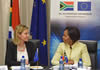 Minister Maite Nkoana-Mashabane with her EU counterpart, Ms Federica Mogherini, during Bilateral Discussions, Pretoria, South Africa, 26 February 2016.