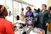 Minister Maite Nkoana-Mashabane with the Minister of Foreign Affairs of Ghana, Ms Hanna Tetteh, walk through an Trade exhibition of Ghanian products, Accra, Ghana, 6 May 2016.