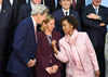 Minister Maite Nkoana-Mashabane (second from left) speaks to the Secretaty of State of the USA, Mr John Kerry, and the Representative of the European Union for Foreign Affairs and Security Policy and Vice-President of the European Commission in the Juncker Commission, Ms Federica Mogherini High, and on the far right is the Foreign Minister of Saudi Arabia, Mr Adel bin Ahmed Al-Jubeir.