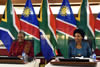 Minister Maite Nkoana-Mashabane with the Deputy Prime Minister and Minister of International Relations and Cooperation of Nambia, Ms Netumbo Nandi-Ndaitwah, during the Second Ministerial Session of the South Africa - Namibia Bi-National Commission (BNC), Pretoria, South Africa, 6-7 October 2016.