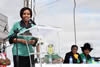 Minister Maite Nkoana-Mashabane addresses the crowds during the International Women’s Day event, Mokomene Stadium, Ga-Ramokgopa, Limpopo Province, South Africa, 12 March 2016.