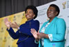 Minister Maite Nkoana-Mashabane delivers a keynote address at the Memorial Lecture of Charlotte Maxeke. Seated next to the Minister, is the MEC for CoGHSTA, Ms Makoma Makhurupetje, Nirvana Community Hall, Polokwane, South Africa, 27 September 2016.