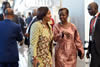 Minister Maite Nkoana-Mashabane with Foreign Minister Louise Mushikiwabo of Rwanda, on their way to attend the Nepad Heads of State and Government Orientation Committee (HSGOC) Meeting, Kigali, Rwanda, 16 July 2016.
