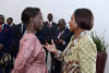 Minister Maite Nkoana-Mashabane with Foreign Minister Louise Mushikiwabo of Rwanda, on their way to attend the Nepad Heads of State and Government Orientation Committee (HSGOC) Meeting, Kigali, Rwanda, 16 July 2016.