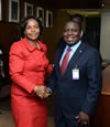 Minister Maite Nkoana-Mashabane with the Foreign Minister of Zambia, Mr Harry Kalaba, Pretoria, South Africa, 7 December 2016.