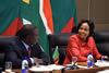 Minister Maite Nkoana-Mashabane with the Foreign Minister of Zambia, Mr Harry Kalaba, during the South Africa - Zambia Joint Commission of Cooperation (JCC), Pretoria, South Africa, 7 December 2016. 