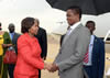 Minister Maite Nkoana-Mashabane receives the President of Zambia, Mr Edgar Lungu, at the Waterkloof Air Force Base ahead of his State Visit to Pretoria, South Africa, 7 December 2016.