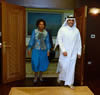 Minister Maite Nkoana-Mashabane meets with the Foreign Minister of Qatar, Sheikh Mohammed bin Abdul Rahman Al-Thani, before the commencement of the State Visit of President Jacob Zuma to Doha, State of Qatar, 19 May 2016.