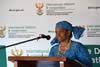 Deputy Minister Nomaindiya Mfeketo delivers a lecture to mark the 90th birthday of Fidel Castro and the end of Women's Month, Freedom Park, Salvokop, Pretoria, South Africa, 30 August 2016.