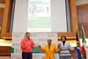 Minister Maite Nkoana-Mashabane holds hands with Gertrude Shope and Former Norwegian Deputy Minister of Foreign Affairs, Ms Gry Larsen (Secretary General CARE Norway), during the Annual Dialogue Forum on Conflict Resolution and Peace-Making themed: “Women in Conflict Resolution and Peace Building”, Pretoria, South Africa, 11 August 2016.