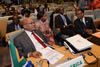 President Jacob Zuma is seated next to President Paul Kagame of Rwanda during the opening of the African Peer Review Mechanism Forum (APRM) of Heads of State and Government. Seated behind them is Minister Maite Nkoana-Mashabane, Addis Ababa, Ethiopia, 29 January 2016.