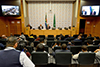 Deputy Minister Luwellyn Landers with the DIRCO's COO, Ambassador Nkosi, at a post DIRCO Budget Vote Public Lecture, Cape Town, South Africa, 26 May 2017.