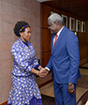 Minister Maite Nkoana-Mashabane meets with the Chairperson of the African Union Commission, Mr Moussa Faki Mahamat, Pretoria, South Africa, 30 October 2017.