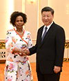 Minister Maite Nkoana-Mashabane with the Foreign Minister of China, Wang Yi; Foreign Minister of Brazil, Aloysio Nunes; Minister of State for External Affairs of India, Dr VK Singh; Foreign Minister of Russia, Sergey Lavrov; during BRICS Foreign Ministers' Meeting, Beijing Press Conference, People's Republic of China, 18-19 June 2017.