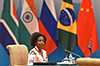 Minister Maite Nkoana-Mashabane with the Foreign Minister of China, Wang Yi; Foreign Minister of Brazil, Aloysio Nunes; Minister of State for External Affairs of India, Dr VK Singh; Foreign Minister of Russia, Sergey Lavrov; during BRICS Foreign Ministers' Meeting, Beijing, People's Republic of China, 18-19 June 2017.