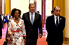 Minister Maite Nkoana-Mashabane with the Foreign Minister of China, Wang Yi; Foreign Minister of Brazil, Aloysio Nunes; Minister of State for External Affairs of India, Dr VK Singh; Foreign Minister of Russia, Sergey Lavrov; during BRICS Foreign Ministers' Meeting, Beijing Press Conference, People's Republic of China, 18-19 June 2017.