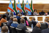 Minister Maite Nkoana-Mashabane with her counterpart from the Democratic Republic of Congo (DRC), Mr Léonard She Okitundu, during the opening of the Tenth Session of the South Africa - Democratic Republic of Congo Bi-National Commission (BNC), Pretoria, South Africa, 24 June 2017.