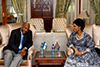 Minister Maite Nkoana-Mashabane receives a Courtesy Call from the Minister of Foreign Affairs and International Relations of the Kingdom of Lesotho, Mr Lesego Makgothi, Pretoria, South Africa, 23 October 2017.