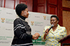 Minister Maite Nkoana-Mashabane addresses students at the Black Management Forum Student Chapter, Polokwane, South Africa, 19 May 2017.