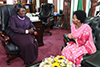 Minister Maite Nkoana-Mashabane payes a Courtesy Call on the Vice President of Zambia, Ms Ininge Wina, during the African Regional Heads of Mission Conference, Lusaka, Zambia, 15-17 May 2017.